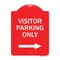 Signmission Reserved Parking Visitor Parking W/ Right Arrow, Red & White Aluminum Sign, 18" x 24", RW-1824-23020 A-DES-RW-1824-23020 - alternate 1
